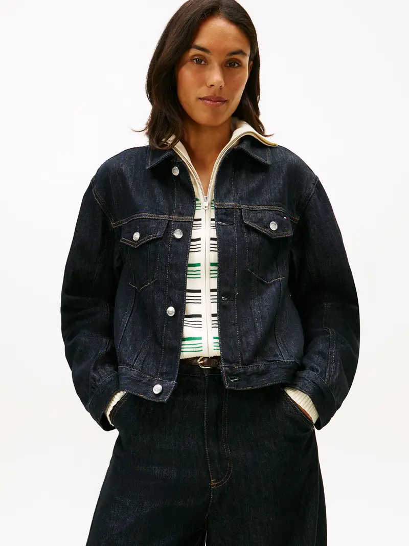 Giacca di mezza stagione blu scuro miniatura 2