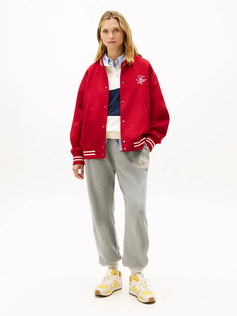 Giacca di mezza stagione rosso carminio / bianco miniatura 3