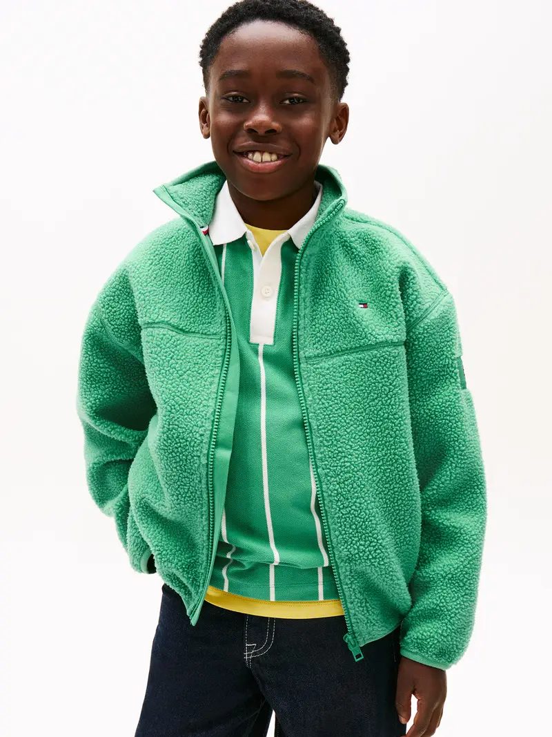 Giacca di pile verde miniatura 2