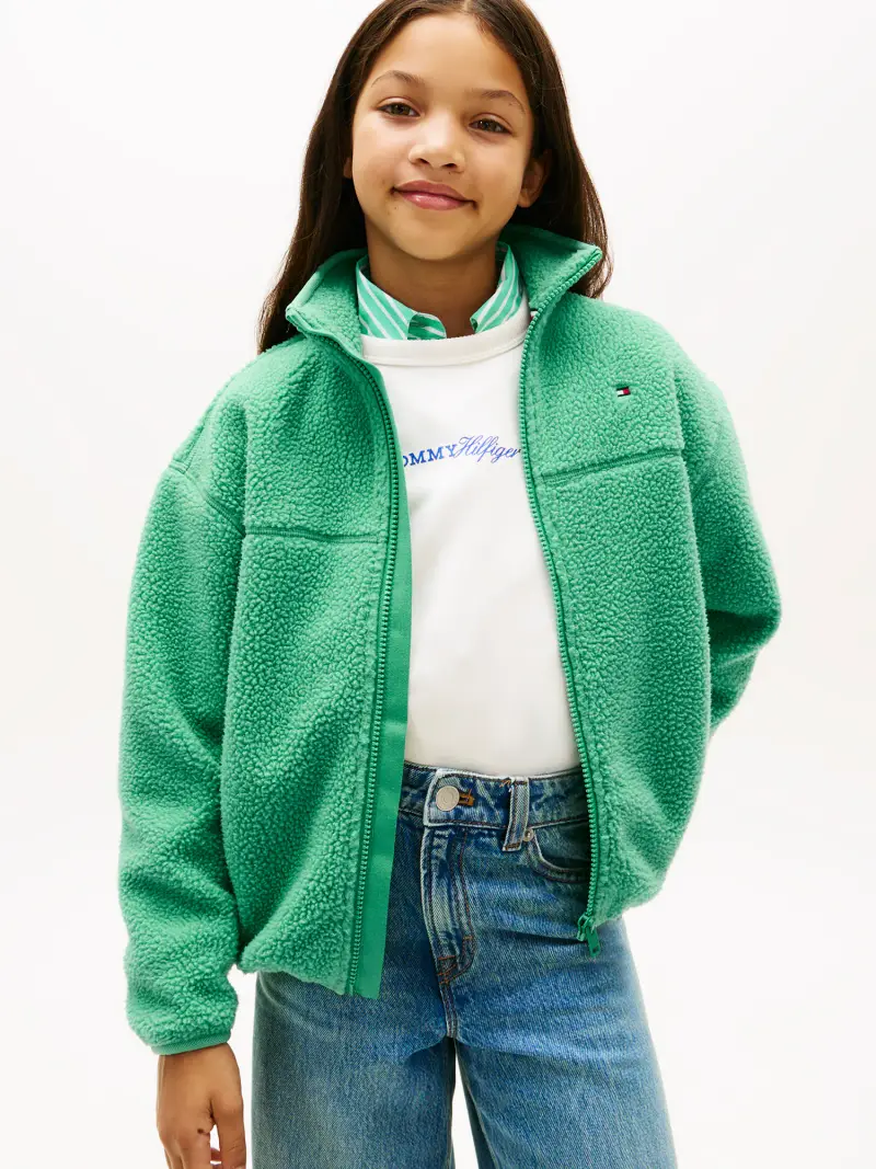 Giacca di pile verde miniatura 3