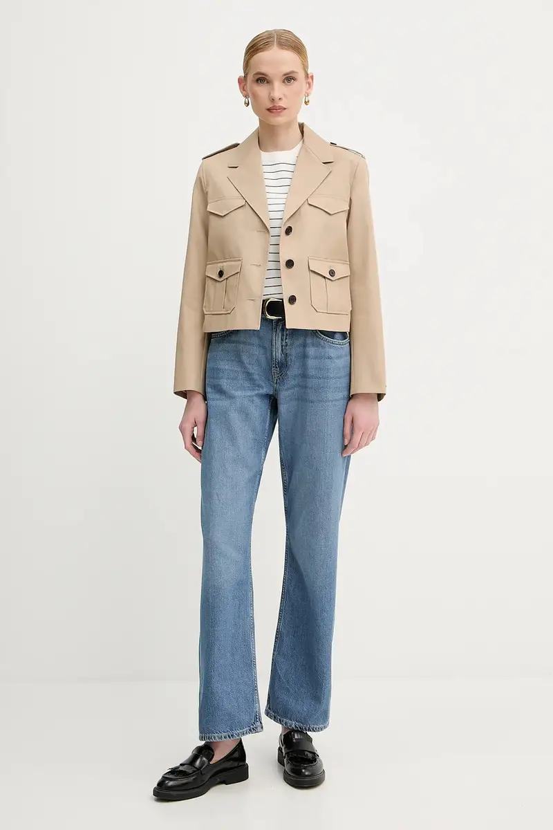 giacca in cotone colore beige WW0WW47164 miniatura 2