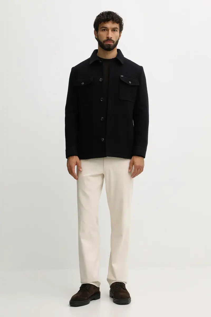 giacca in lana colore blu navy MW0MW40771 miniatura 2