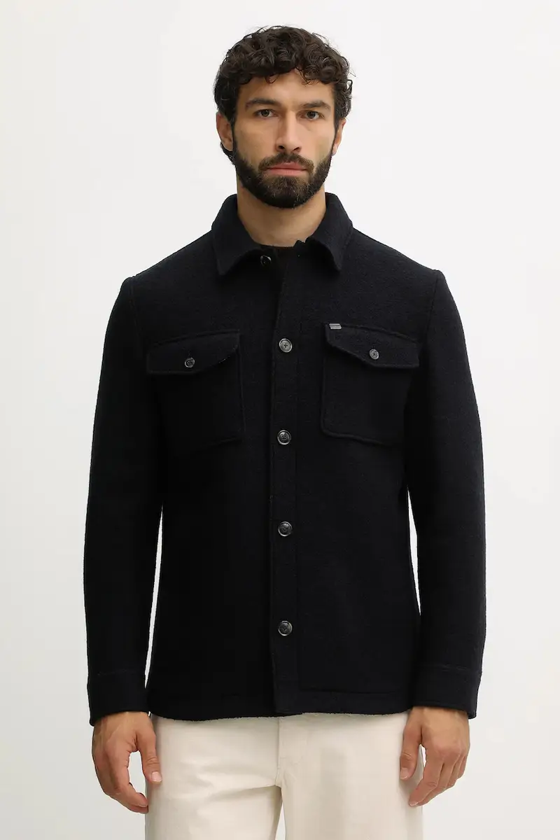 giacca in lana colore blu navy MW0MW40771