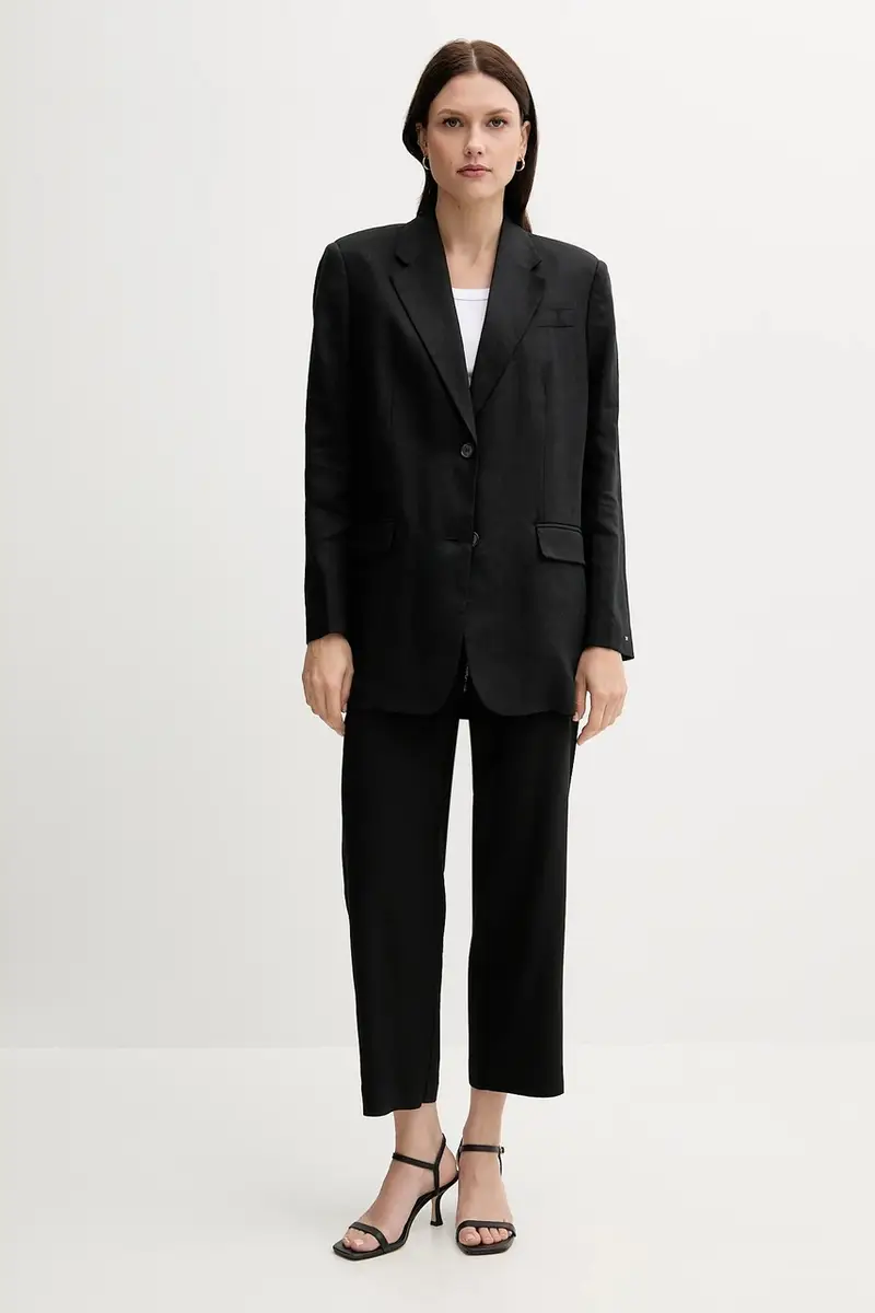 giacca in lino colore nero WW0WW47163 miniatura 2