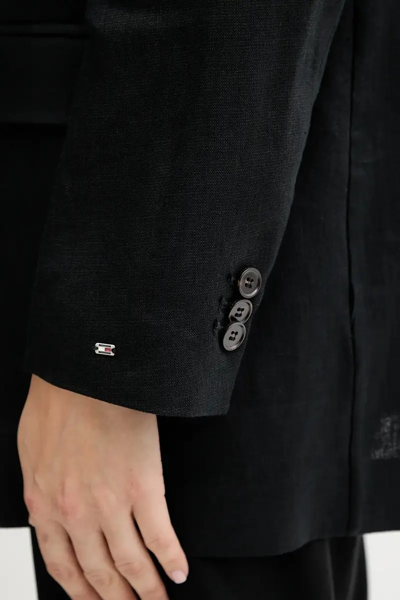 giacca in lino colore nero WW0WW47163 miniatura 4