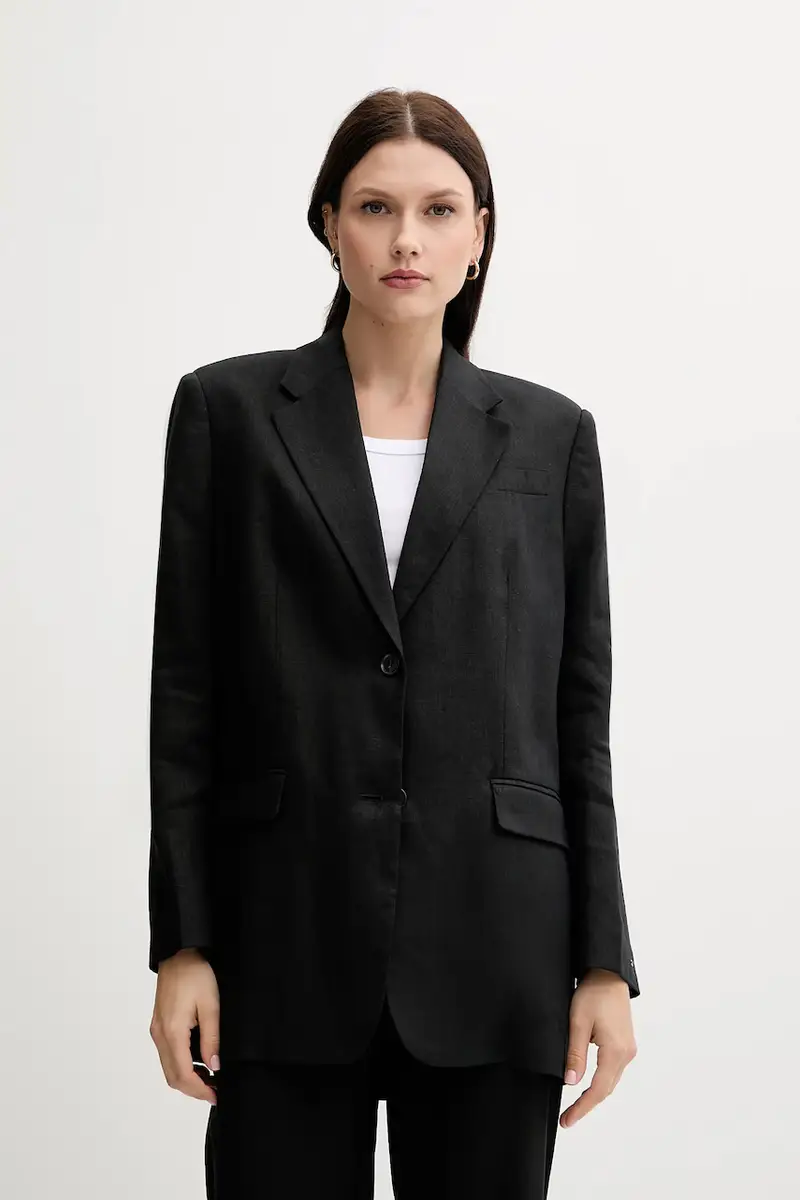 giacca in lino colore nero WW0WW47163