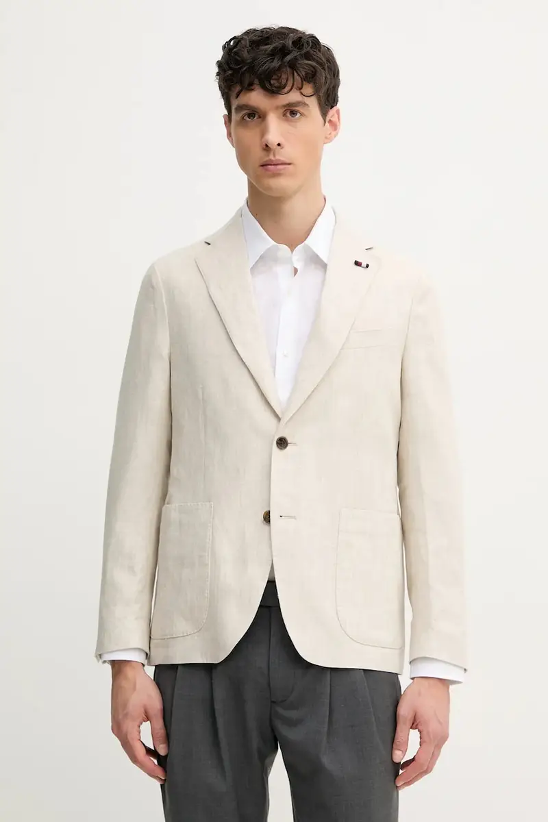 giacca in lino uomo colore beige SQTHL5966.SQTH500