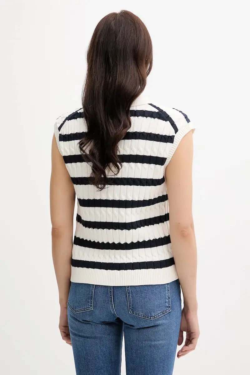 gilè in cotone donna colore beige WW0WW45655 miniatura 3