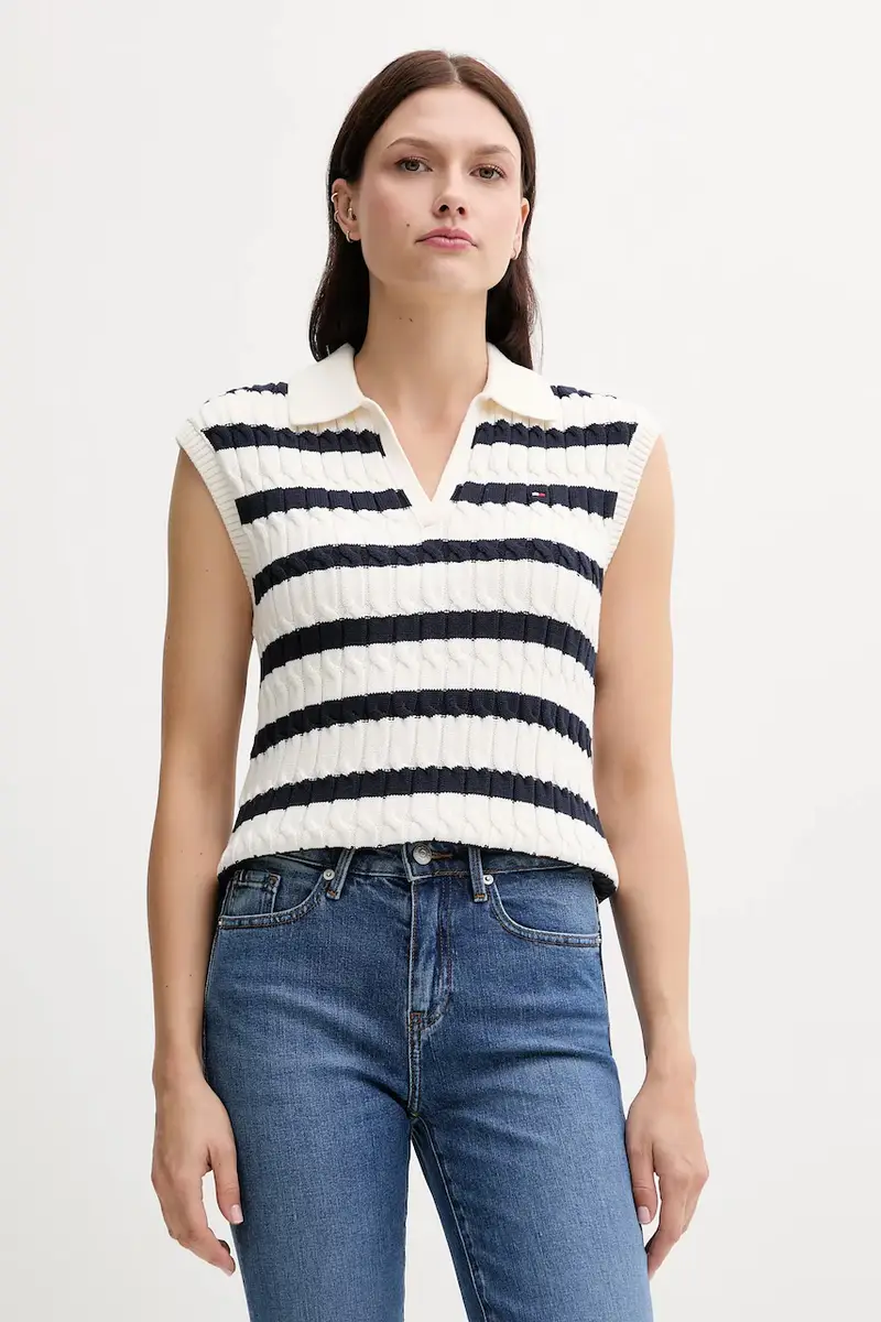 gilè in cotone donna colore beige WW0WW45655