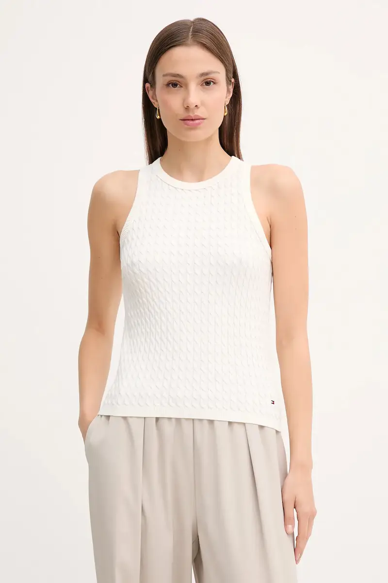 gilè in cotone donna colore bianco WW0WW45706 Beige