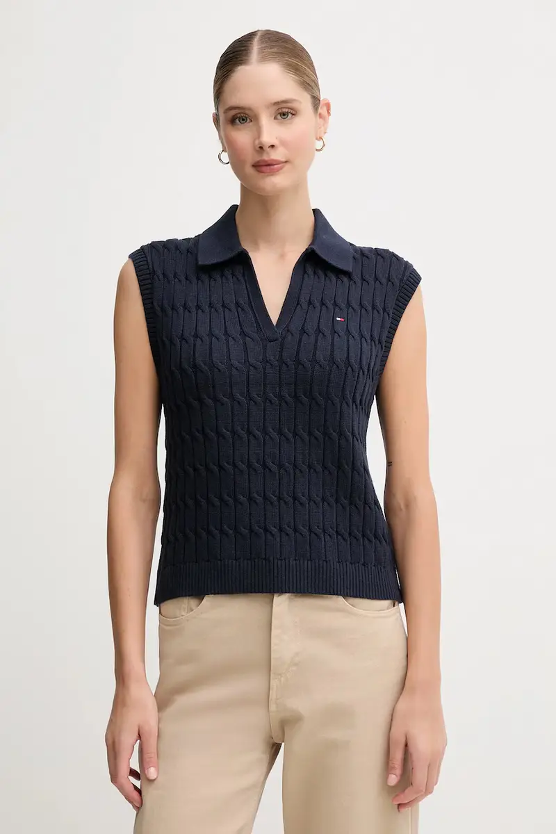 gilè in cotone donna colore blu navy WW0WW45655