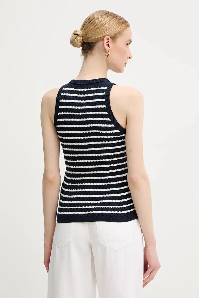 gilè in cotone donna colore blu navy WW0WW45706 miniatura 3