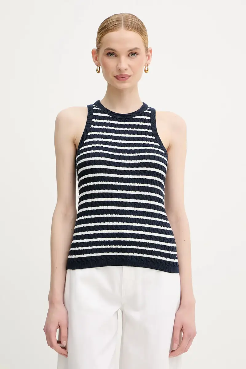 gilè in cotone donna colore blu navy WW0WW45706