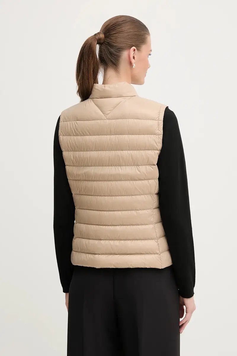 gilet in piuma colore beige WW0WW45499 miniatura 3