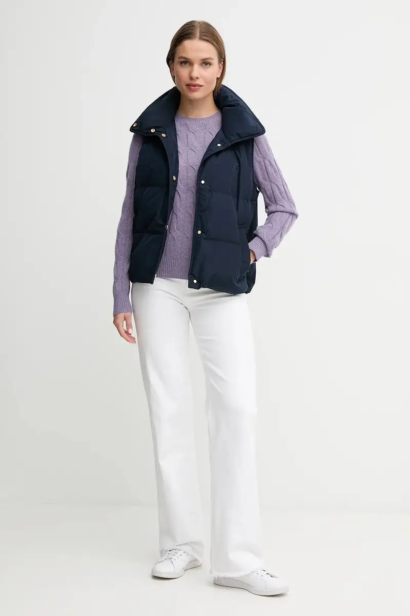 gilet in piuma colore blu navy WW0WW46545 miniatura 2