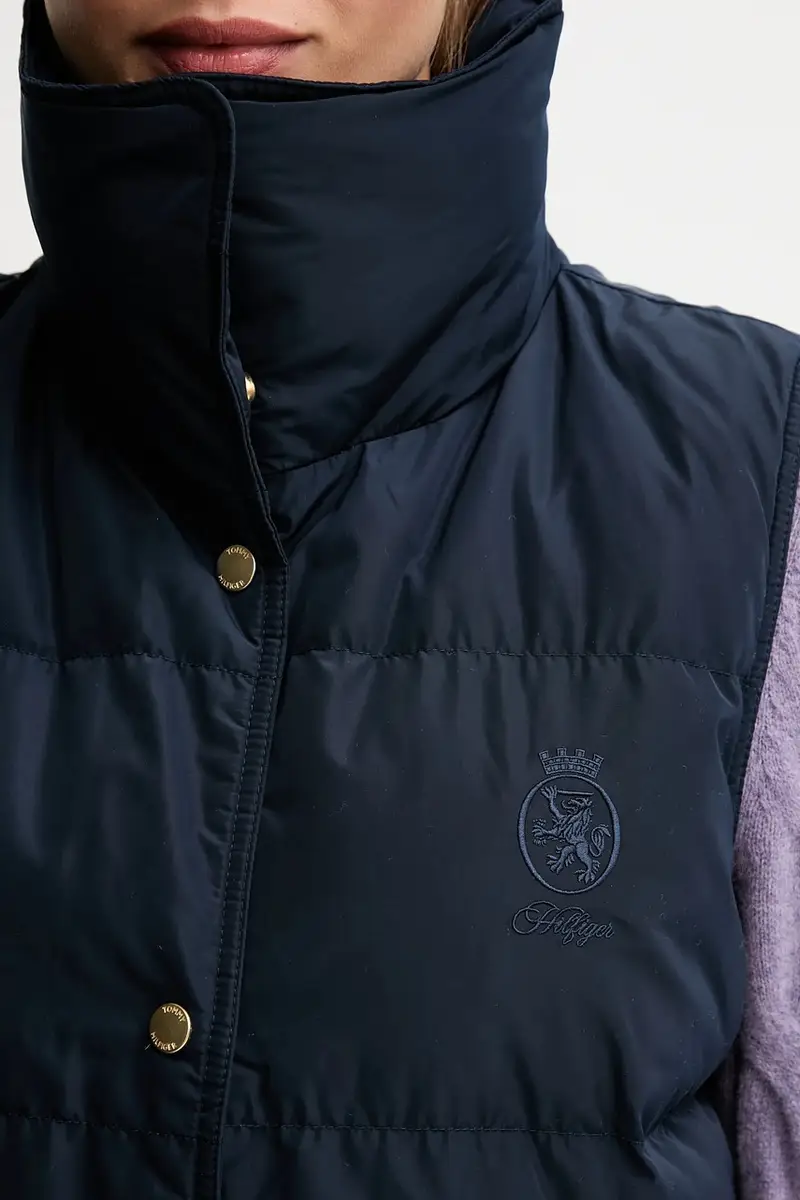 gilet in piuma colore blu navy WW0WW46545 miniatura 5