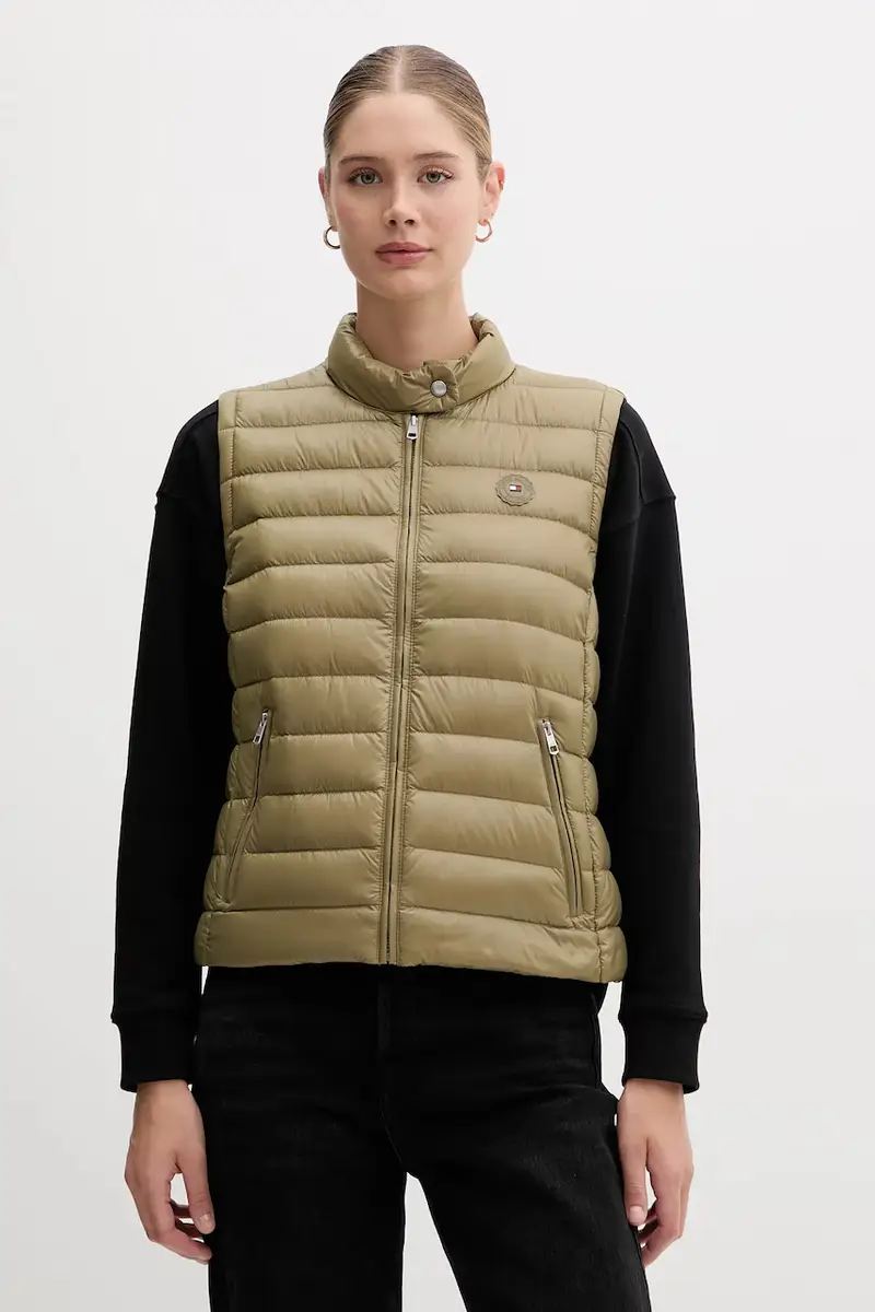 gilet in piuma colore verde WW0WW45499