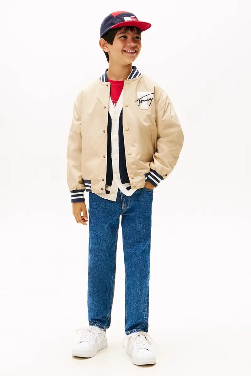 giubbotto bomber reversibile per bambini colore beige KB0KB09740 miniatura 3