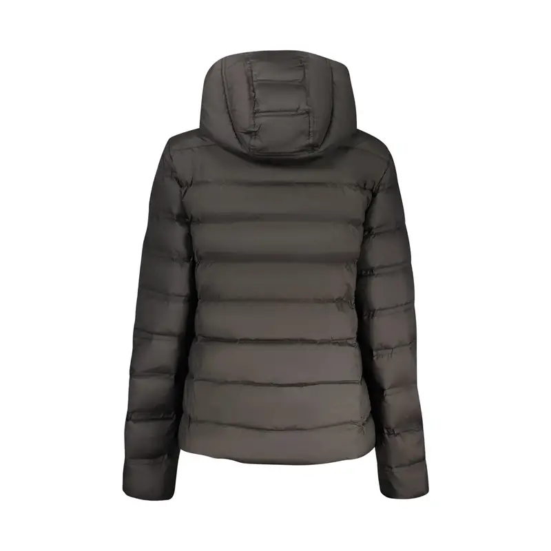 Giubbotto Donna Nero Cappuccio Ricamo Logo miniatura 2