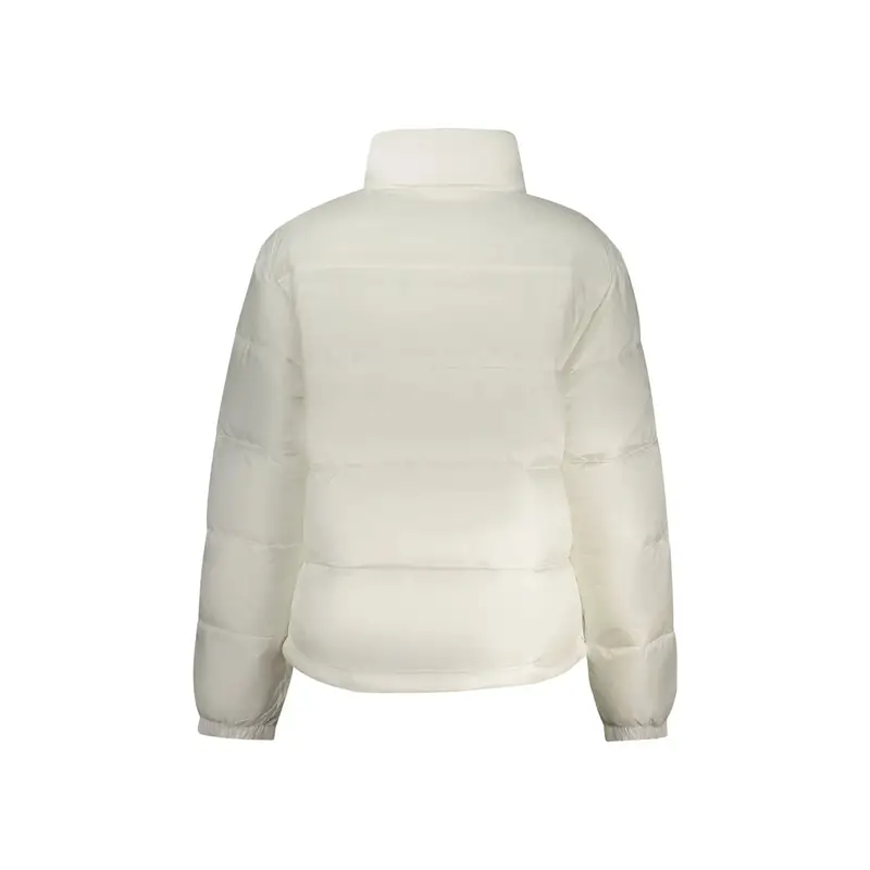 Giubbotto Donna Zip Tasche Poliestere Riciclato Logo Ricamato Bianco miniatura 2