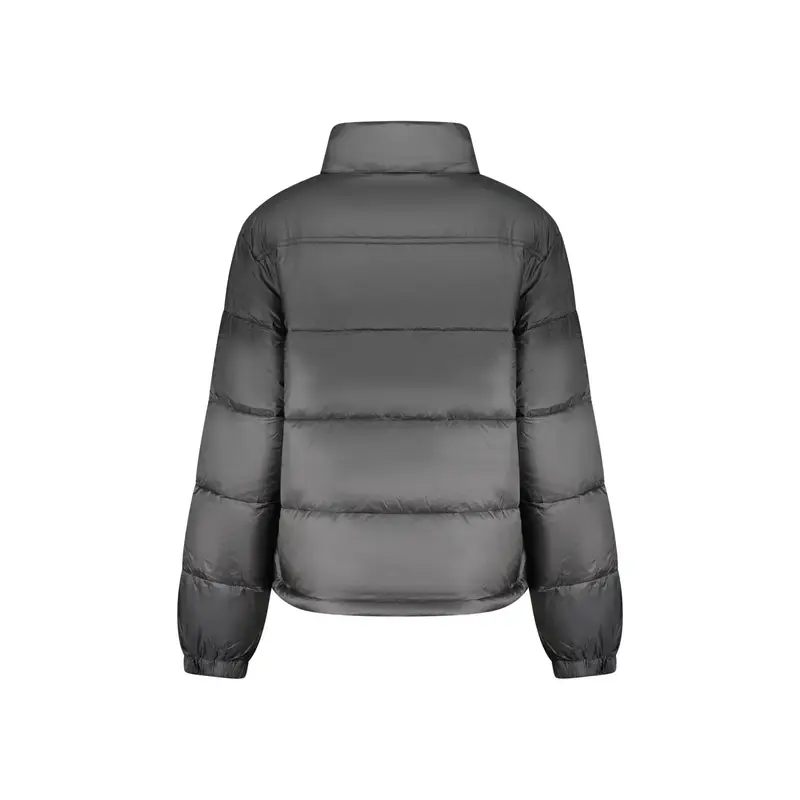 Giubbotto Donna Zip Tasche Poliestere Riciclato Logo Ricamato Nero miniatura 2