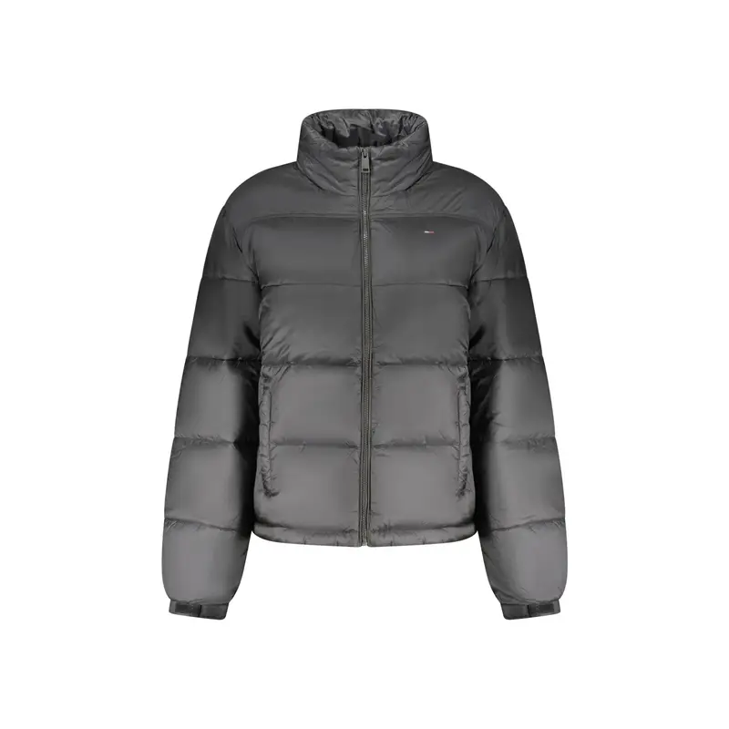 Giubbotto Donna Zip Tasche Poliestere Riciclato Logo Ricamato Nero