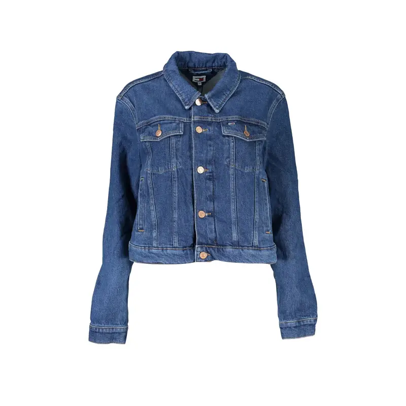 Giubbotto Maniche Lunghe Donna Blu Ricamo