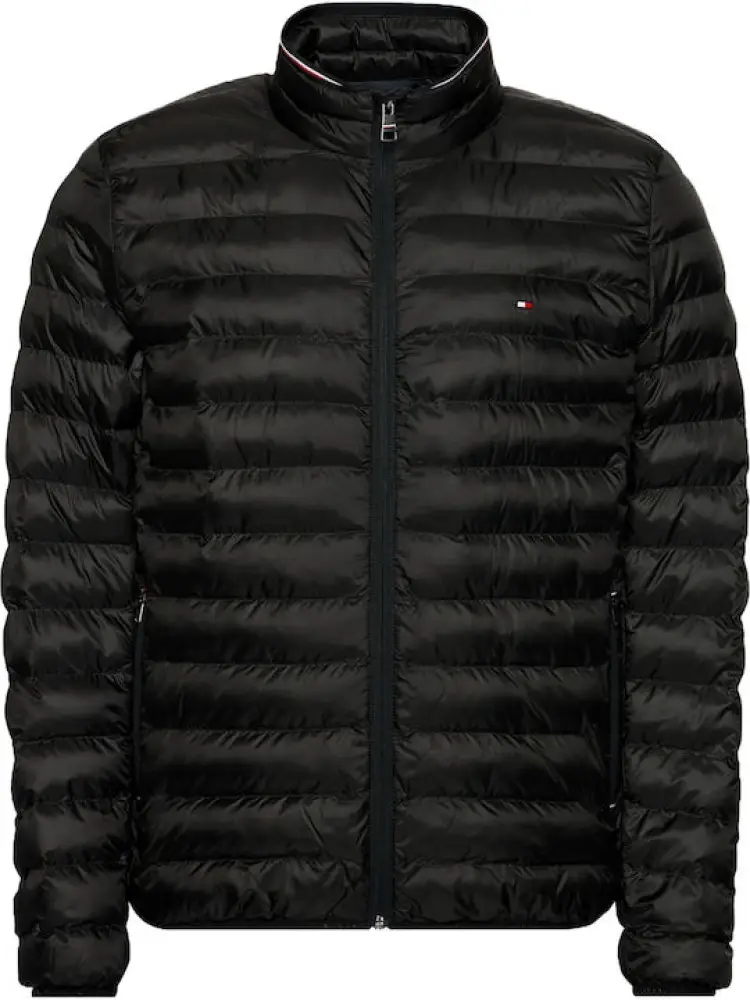 giubbotto nero uomo imbottito mini logo sul petto
