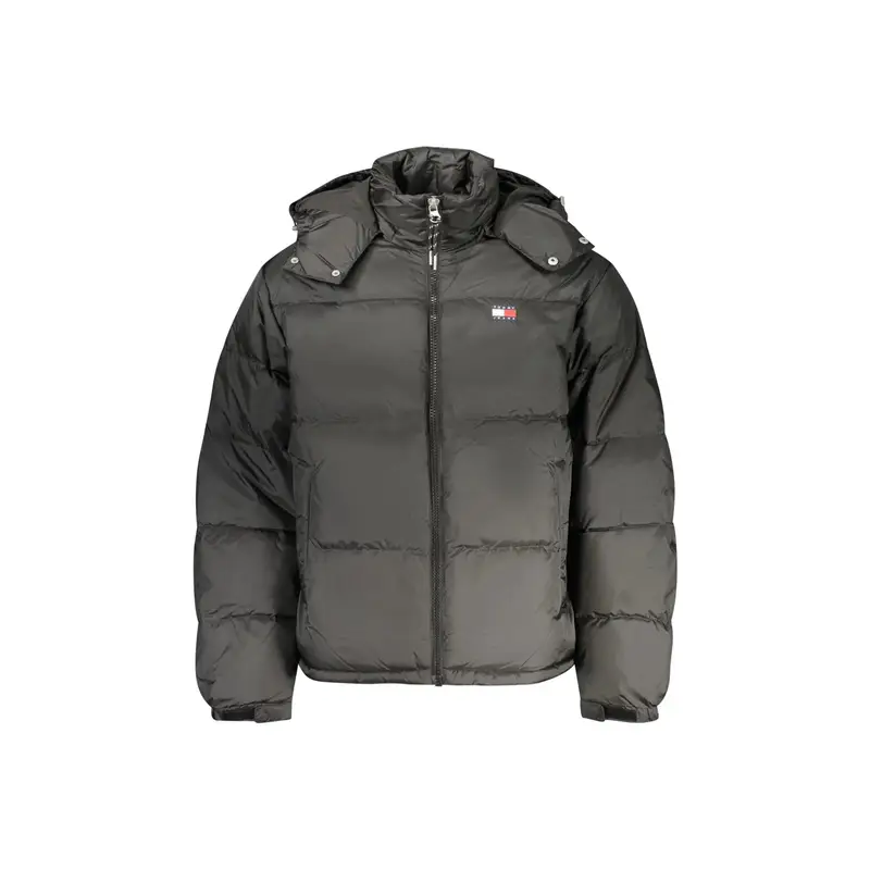 Giubbotto Uomo Nero Cappuccio Removibile Water Logo