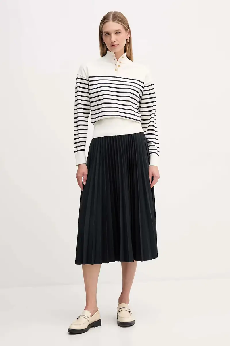 gonna colore blu navy WW0WW48258 miniatura 2