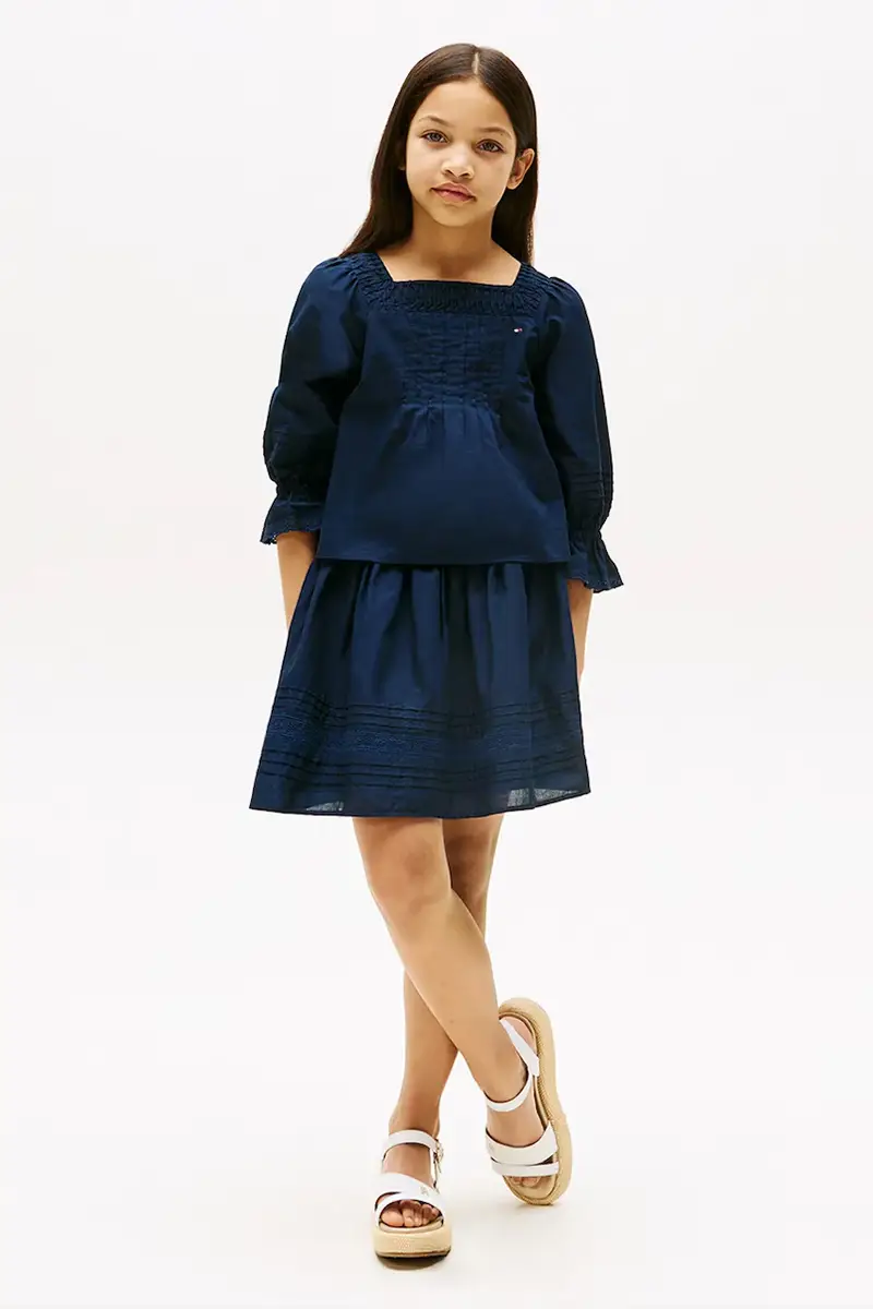 gonna di cotone bambina colore blu navy KG0KG08666