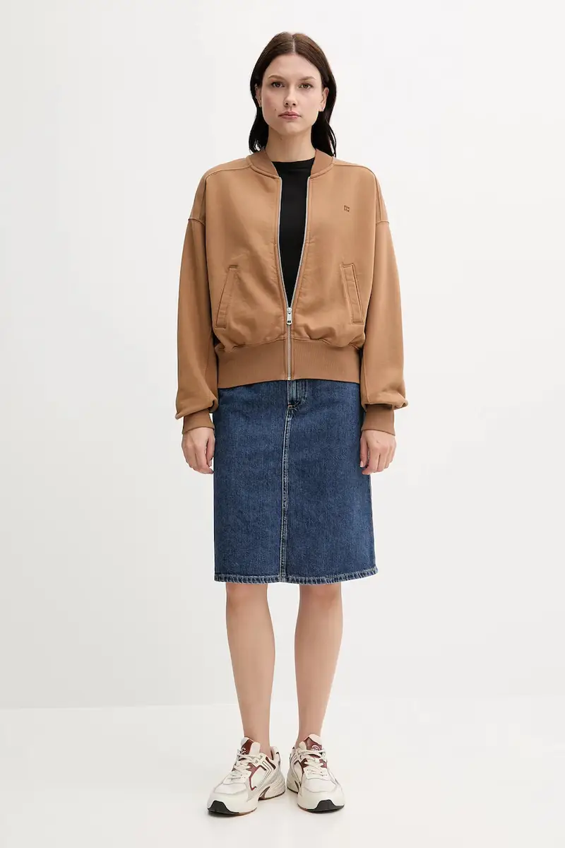 gonna di jeans colore blu navy WW0WW45666 miniatura 2