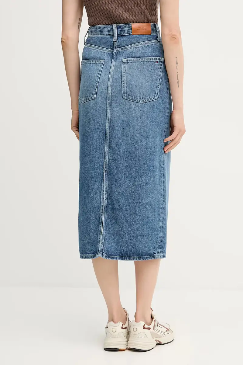 gonna di jeans colore blu WW0WW46503 miniatura 3