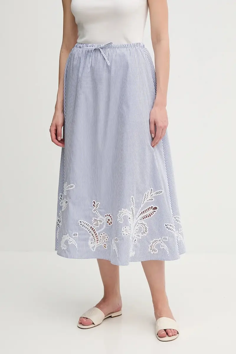 gonna in cotone colore blu WW0WW46168