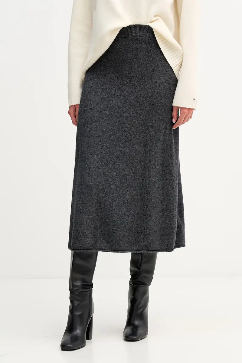 gonna in lana colore grigio WW0WW46756