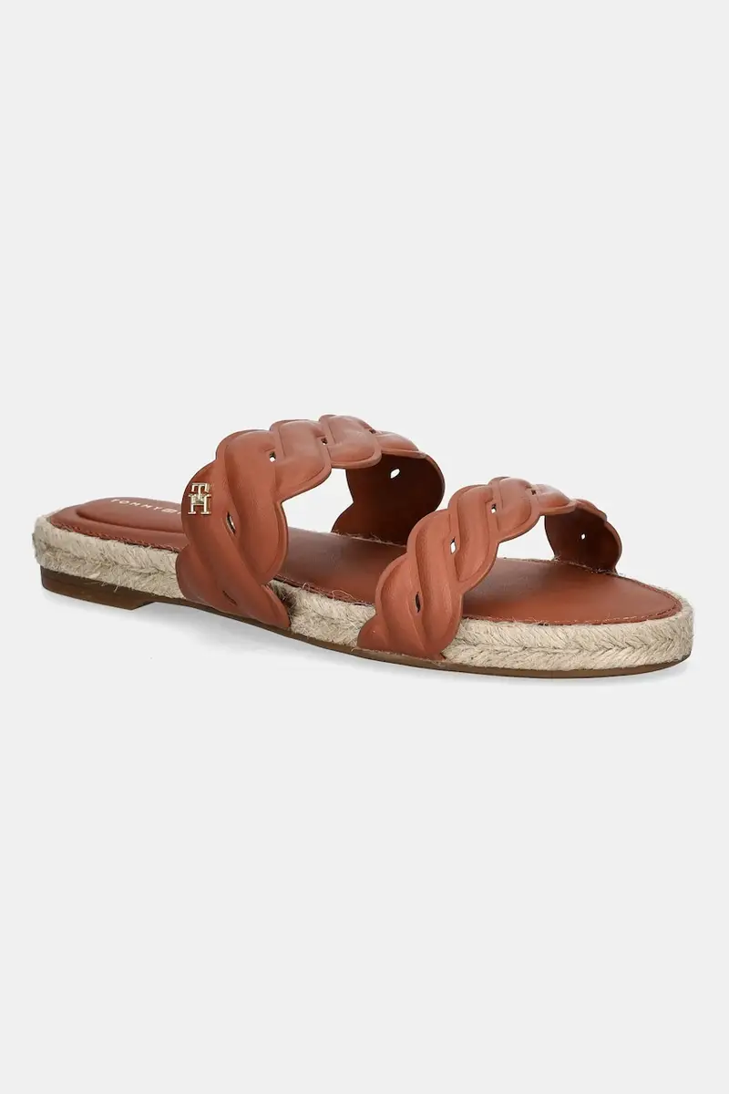 infradito in pelle LEATHER ROPE ESPADRILLE MULE donna colore marrone FW0FW08503