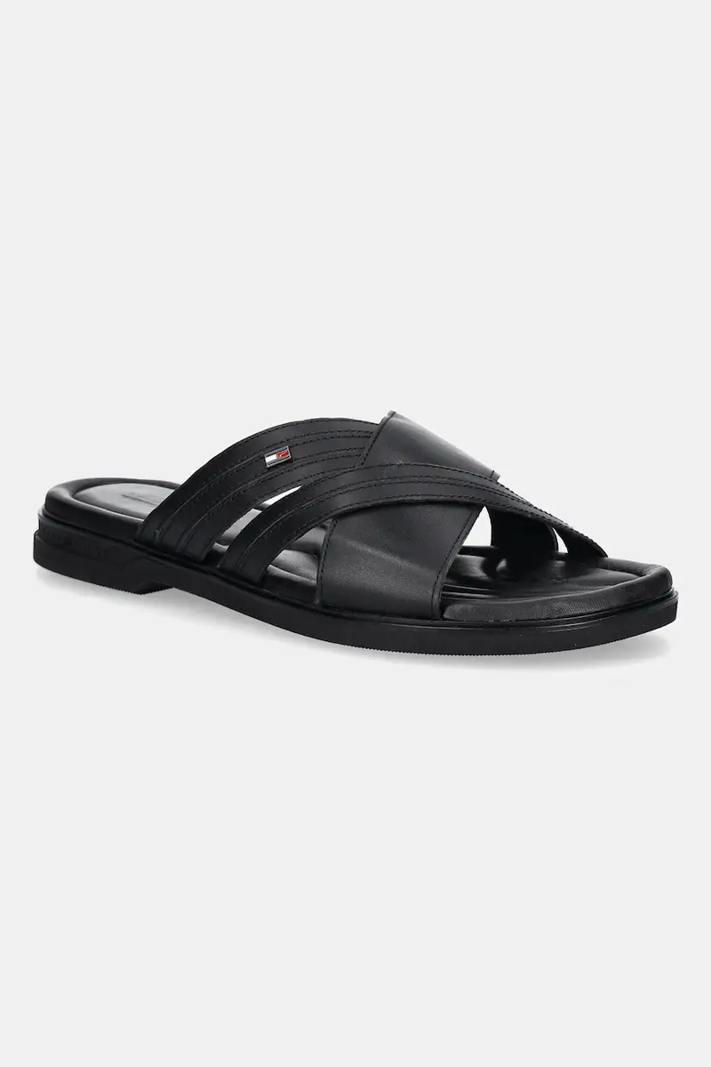 infradito in pelle PREMIUM TH CC LTH SANDAL uomo colore nero FM0FM05504