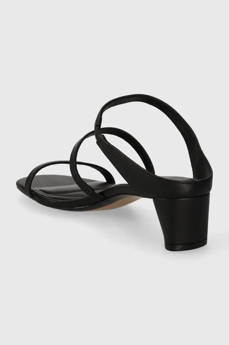 infradito in pelle TH STRAP LEATHER MID HEEL donna colore nero FW0FW07731 miniatura 4