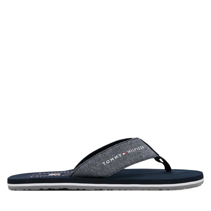 Infradito Tommy Hilfiger Chambray Beach Sandal FM0FM05570 Blu scuro
