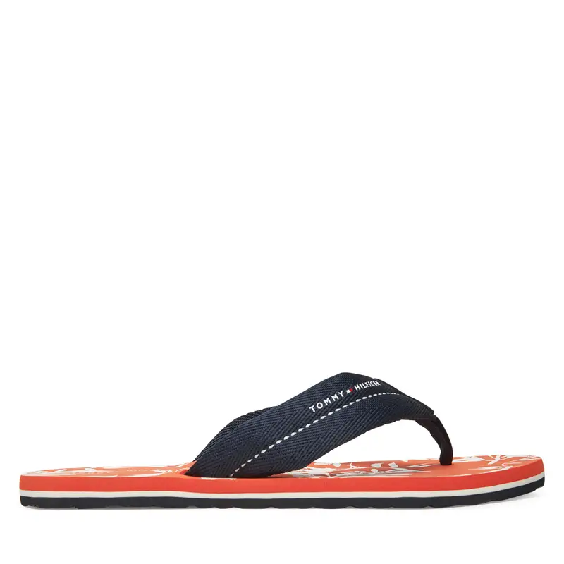 Infradito Tommy Hilfiger Hilfiger Flw Print Beach Sandal FM0FM05507 Blu scuro
