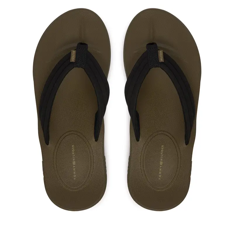 Infradito Tommy Hilfiger Molded Hilfiger Lth Beach Sandal FM0FM05802 Nero