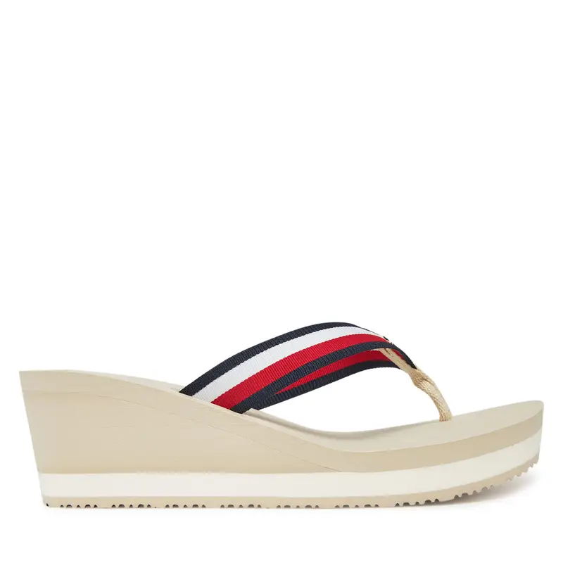 Infradito Tommy Hilfiger Th Corporate Wedge Beach Sandal FW0FW08520 Beige