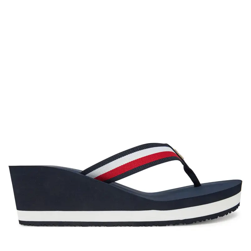 Infradito Tommy Hilfiger Th Corporate Wedge Beach Sandal FW0FW08520 Blu scuro