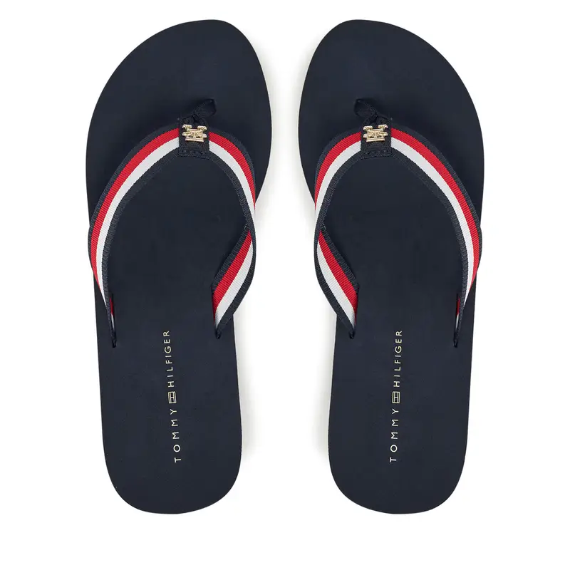 Infradito Tommy Hilfiger Th Corporate Wedge Beach Sandal FW0FW08520 Blu scuro