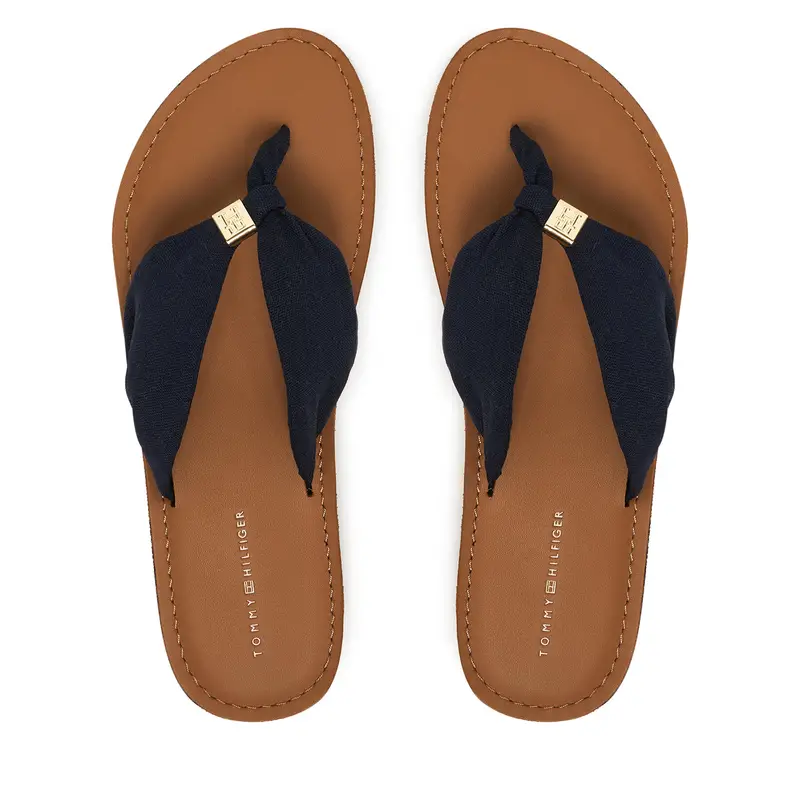 Infradito Tommy Hilfiger Th Ltr Footbed Summer Sandal FW0FW09194 Blu scuro
