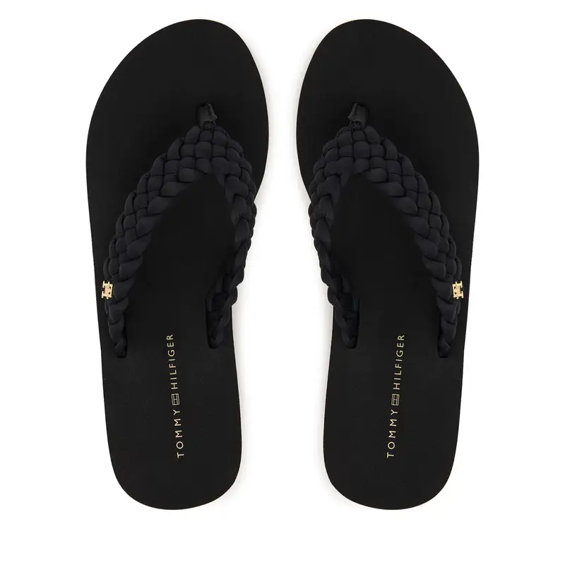 Infradito Tommy Hilfiger Th Wedge Braided Summer Sandal FW0FW09198 Nero