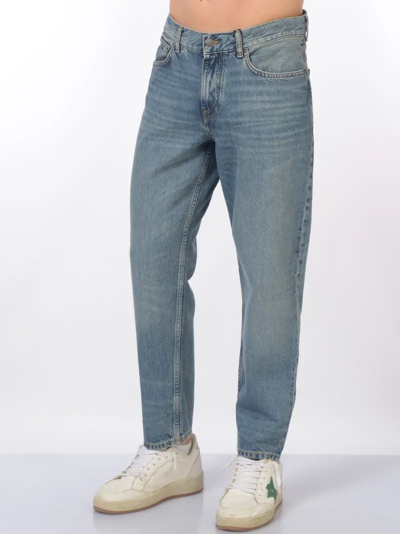 jeans da uomo Tommy Hilfiger cinque tasche stone washed Blu