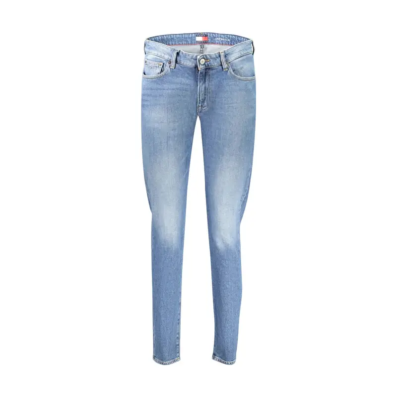 Jeans Donna Blu Effetto Slavato Logo