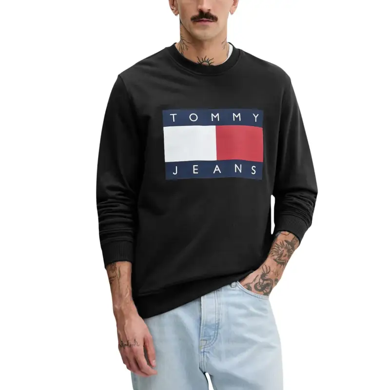 Tommy Hilfiger Jeans Felpa Uomo - black / S