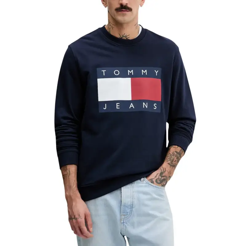 Tommy Hilfiger Jeans Felpa Uomo - blue / S
